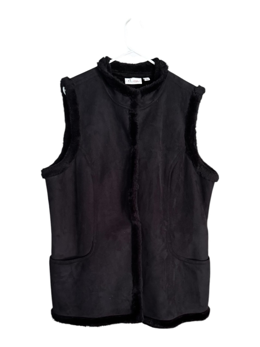 Denim & Co Faux Suede & Shearling Vest - Large -A152